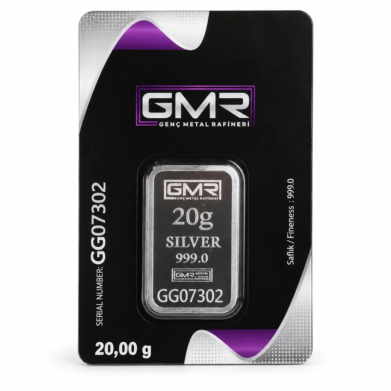 شمش نقره ۲۰ گرمی GMR