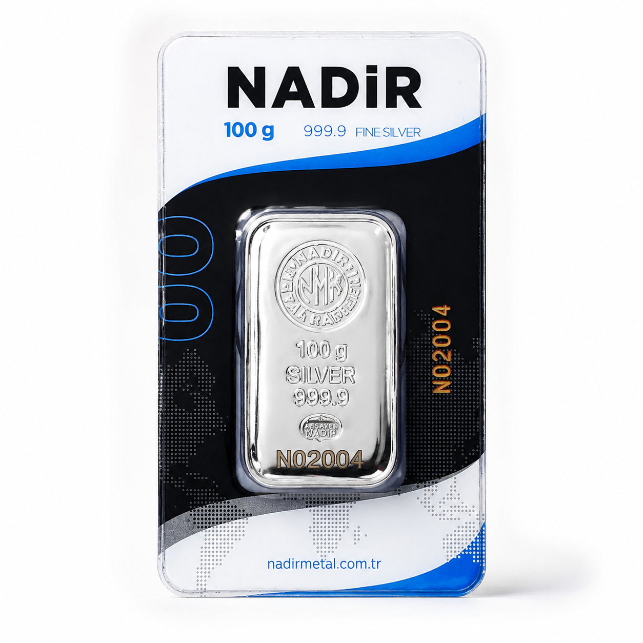 شمش نقره ۱۰۰ گرمی NADIR